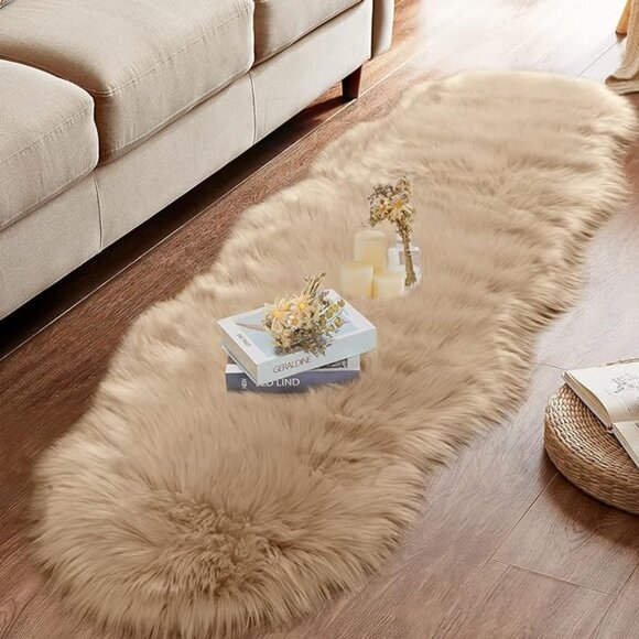 Ultra Soft Fluffy/Fuzzy Shaggy Area Rug Faux Fur Chair Cover SeatPad for Bedroom - Picture 6 of 6